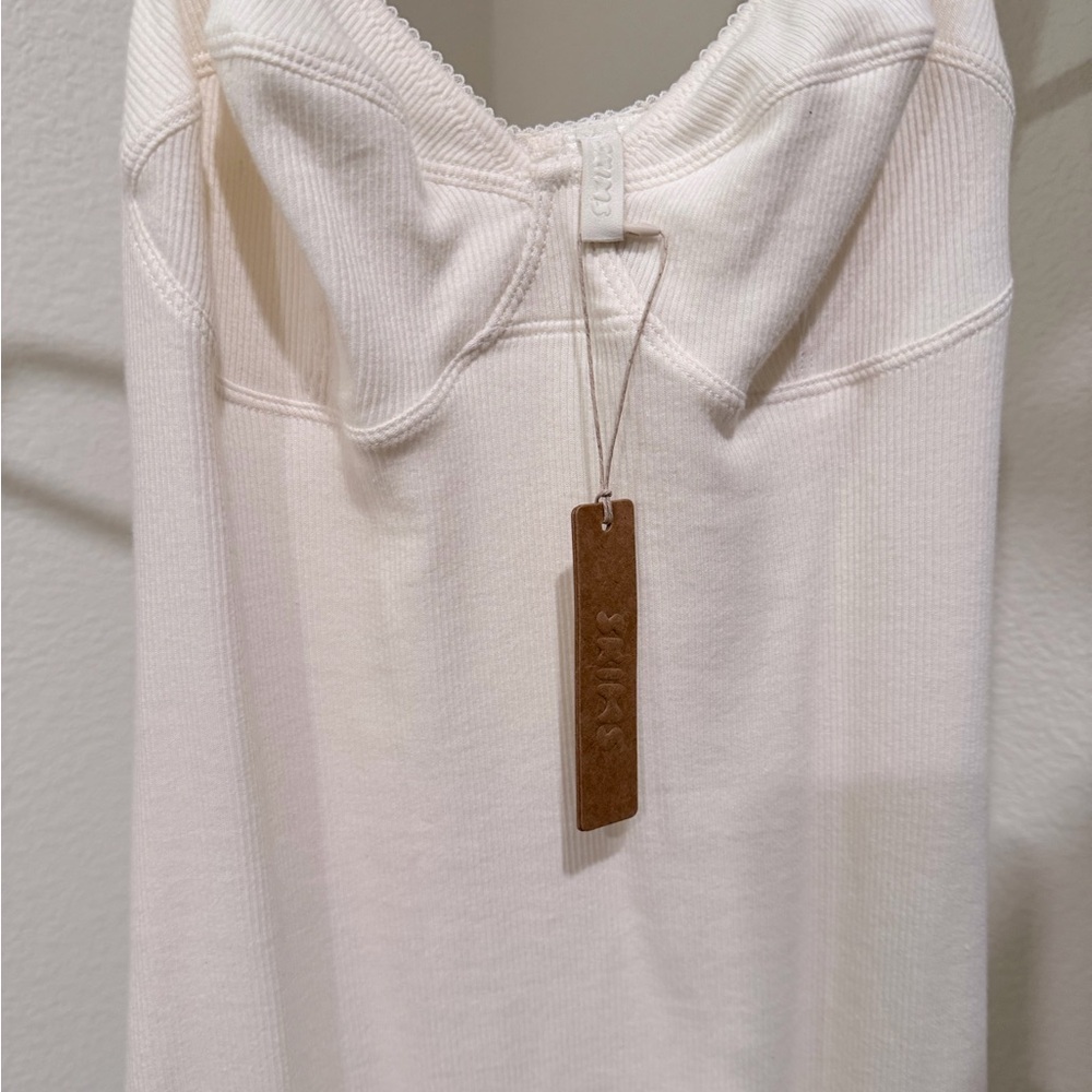 SKIMS - 
COTTON RIB PICOT CAMI MINI DRESS - Picture 2 of 3